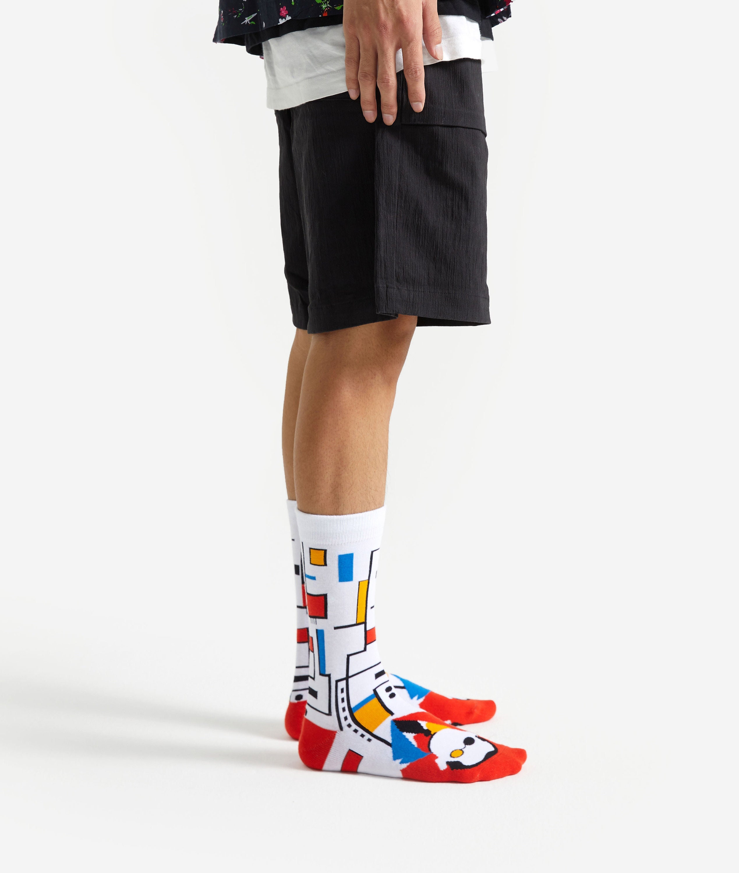 Piet Mondrian Socks: Red, Blue, and Yellow Art Socks