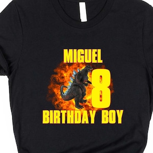 Godzilla birthday shirt Personalized AgeName birthday boy/girl Godzilla birthday shirt family Custom Godzilla birthday shirt Godzilla theme