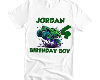 Monster Truck Birthday Shirt: Custom Name & Age