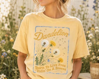 Dandelion Graphic Tee, Country Music Floral Shirt, Nature Lover Gift