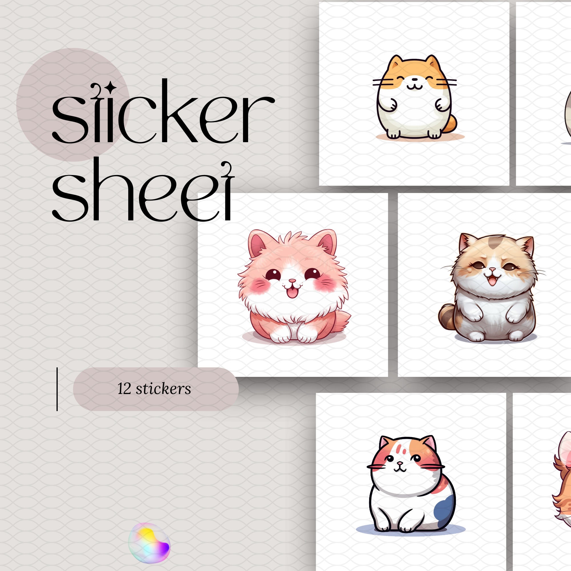 Cuddly Cute Kitten Fur Baby Stickers Cats Die Cut Decals M33042 Set of 2