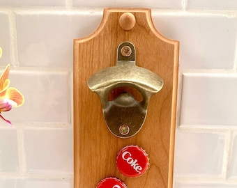 Personalized Wall Mount Bottle Opener with Magnetic Catch, Bottle Opener, Gift for Beer Lover, dad Beer Opener