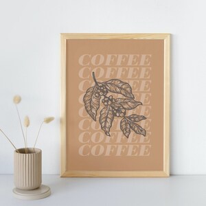 Arte digital de parede, impressão para download, arte de parede de café, design digital, arte para impressão, arte minimalista, impressão neutra