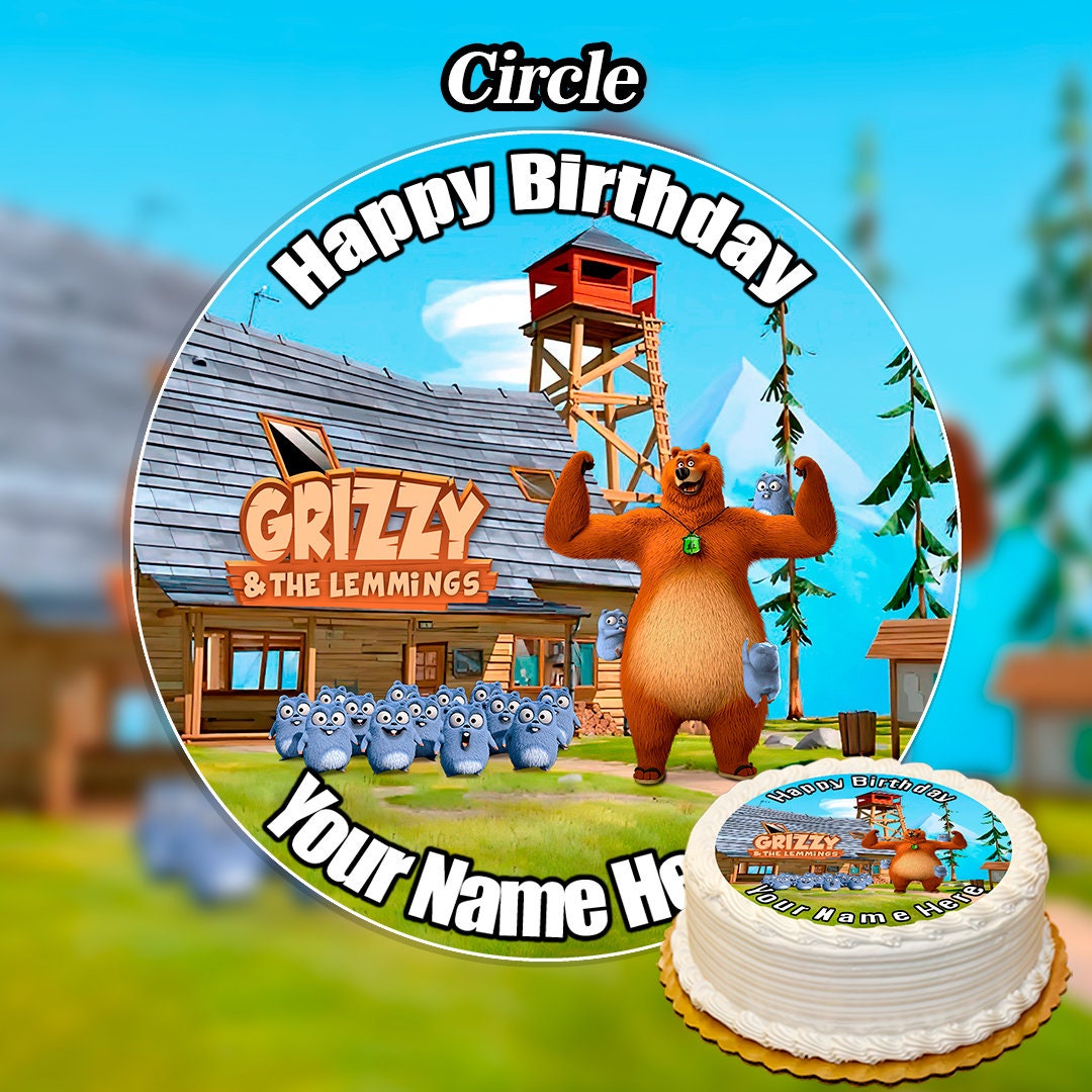 Grizzy And The Lemmings Birthday Cake Topper Template, 42% OFF