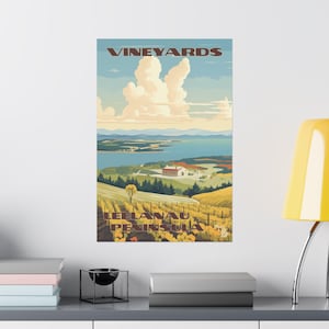 Vineyards on Leelanau Peninsula, Michigan, Travel Print