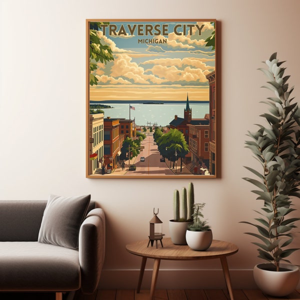 Traverse City Michigan Travel Print