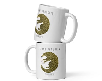 Pangolín 11 oz. Taza Blanca