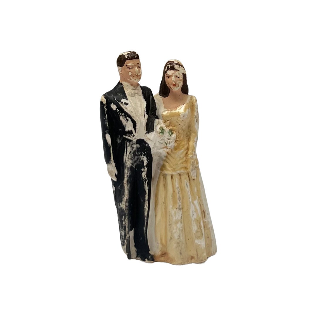 Vintage Groom & Bride Wedding Cake Topper - Etsy