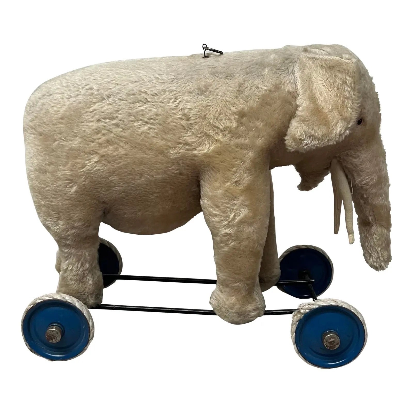 1940s/1950s Steiff Mohair Elephant on Wheels Pull Toy - Etsy
