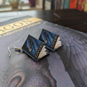 Inheritance Cycle (Eragon Series) by Christopher Paolini Earrings *ONE PAIR per order* | Handmade Mini Book Earrings