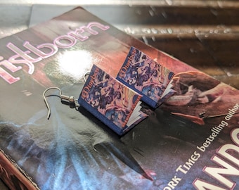 Mistborn Trilogy by Brandon Sanderson (Original Hardcover Covers) Earrings *ONE PAIR per order* | Handmade Mini Book Earrings