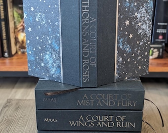 ACOTAR Series by Sarah J. Maas with Hand Painted Edges | Handmade, Rebound, Special Edition A Court of Thorns & Roses Set Books 1-5