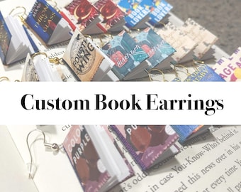 Custom Book Earrings | Handmade Mini Book Earrings
