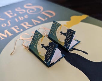 Tress of the Emerald Sea by Brandon Sanderson Earrings *ONE PAIR per order* | Handmade Mini Book Earrings