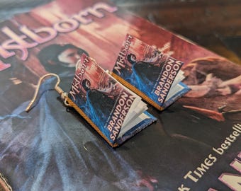 Mistborn Trilogy by Brandon Sanderson (Mass Market Paperback Covers) Earrings *ONE PAIR per order* | Handmade Mini Book Earrings
