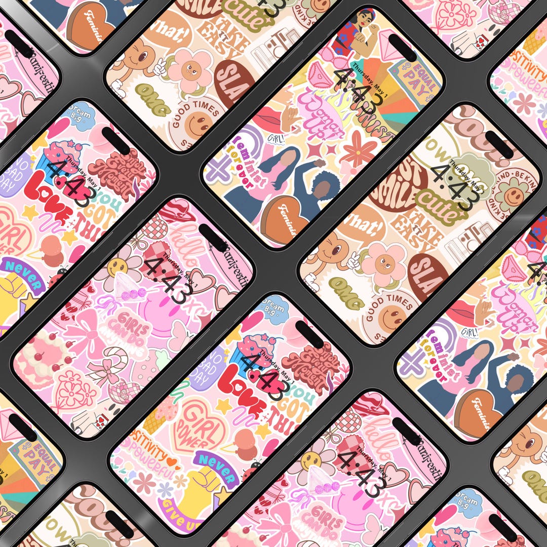 Sticker Collage Phone Wallpapers Feminist Girl Power Aesthetic set sticker-collage-phone-wallpapers-feminist-girl-power-aesthetic-set