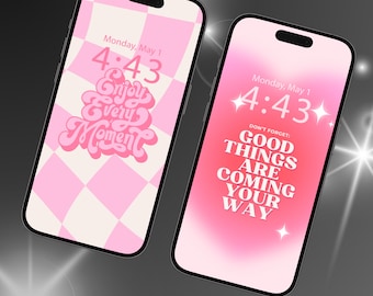 Positive Affirmation Phone Wallpaper Set – Pink Tones | Motivational Aesthetic Backgrounds
