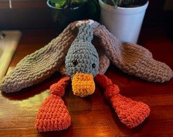 Crocheted Mallard Duck Plushie | Handmade Snuggler, 24 inch