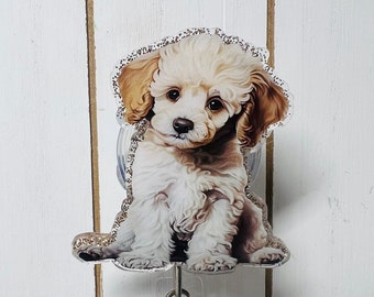 Poodle Pup Badge Reel 