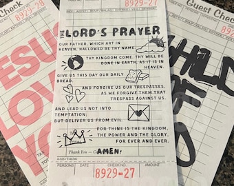 Guest Check Art Print | Hand Lettered Christian Prayer, Bold Statement Designs