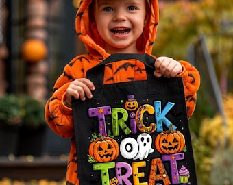 Trick or Treat PNG, Colorful Halloween, Sublimation Design