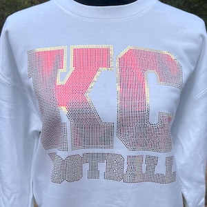 KC Football Spangle Sweatshirt - Handmade Bling Hoodie