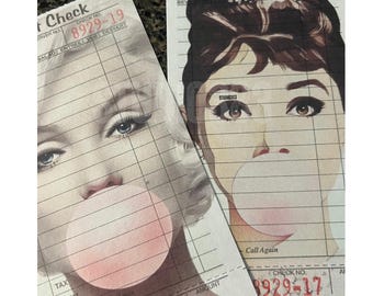 Vintage Guest Check Ephemera  for Junk Journal, Retro Hollywood Scrapbook Paper, Old Hollywood Glam Collage Sheets, Planner Supplies