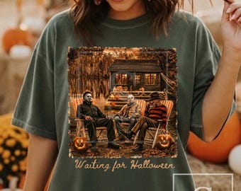 Waiting for Halloween PNG, Horror Sublimation Design,  Retro Spooky Summerween