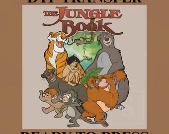 The Jungle Book DTF Transfer, Mowgli Baloo Shere Khan Graphic (Ready to Press)