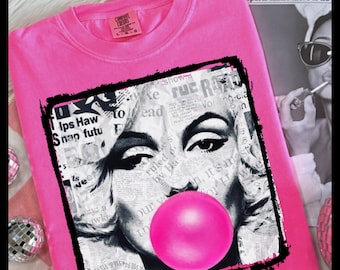 Pop Art Marilyn Bubble Gum PNG, Retro Newspaper, Vintage Design