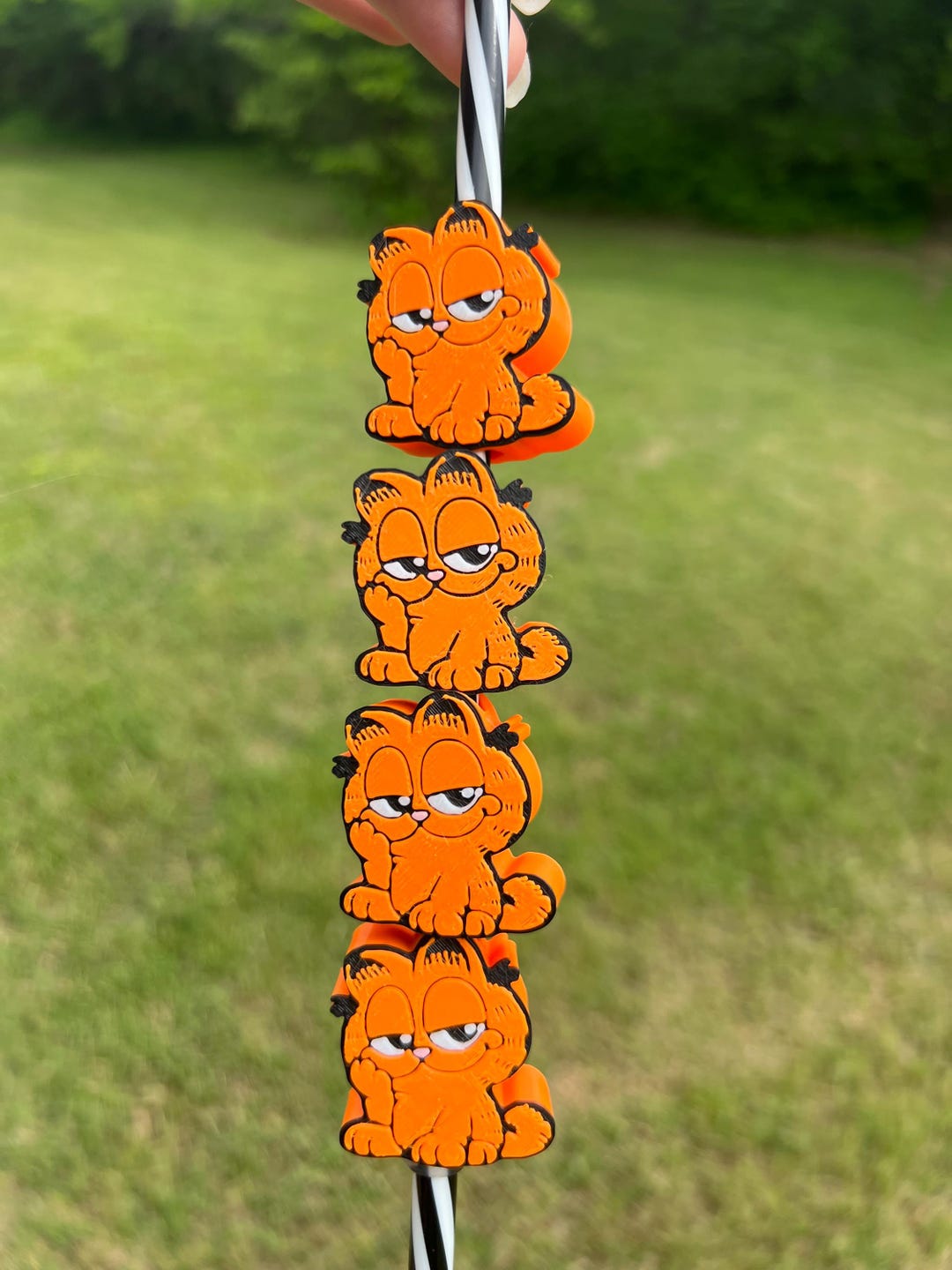 Lazy Topper Lazy Orange Cat Straw Topper, Cartoon Cup Accessory (standard & Stanley ...