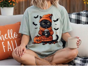 Fall Cats PNG, Cozy Coffee Cats, Cat PNG Bundle, Cat Mama
