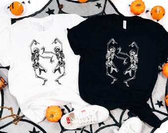 Dancing Skeletons Screen print, Funny Halloween, Spooky Skelly, Ready to Press,