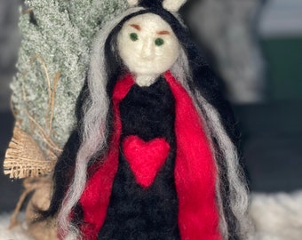 Hearts on Fire - Nettle and Carnelian Stuffed Ritual Poppet -Goddess Art Doll - infused with Crystals, Herbs of Choice - Made to Order