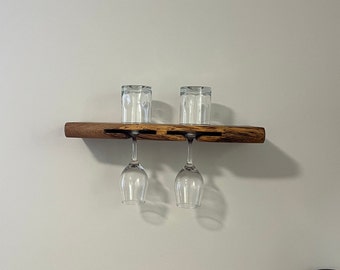 Wine holder/floating shelf/Hand made/wood/husband gift/wine accessories/barware/bear gear/wedding gift/housewarming gift/mancave/wine holder