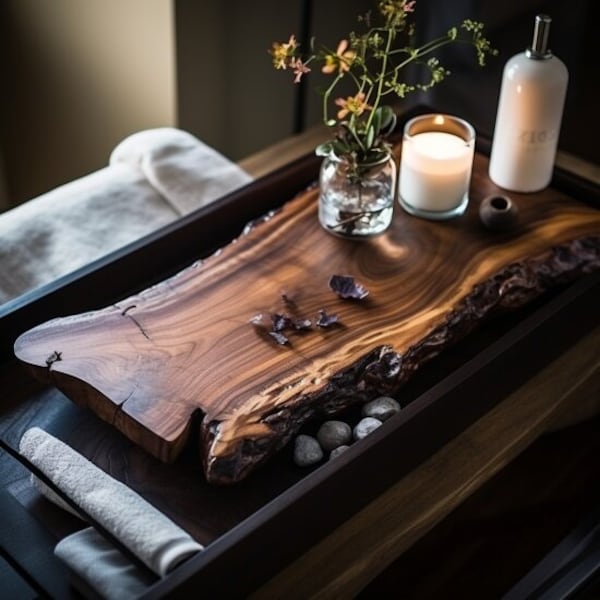 Custom made/Maple/bathtub tray/wood/live edge/Bath caddy /Tub tray/gift/house warming gift/wedding gift/closing gift/holiday gift/hand made