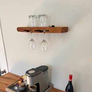Wine holder/floating shelf/Hand made/wood/husband gift/wine accessories/barware/bear gear/wedding gift/housewarming gift/mancave/wine holder zdjęcie 8