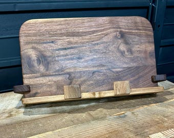 Handcrafted Walnut Recipe Stand Rustic Elegance A Timeless Addition to Your Kitchen /recipe stand/cookbook holder/cookbook stand/recipe