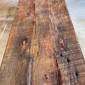 Reclaimed custom size bench/handmade/vintage/rustic/oak wood/shelf/solid bench/made to order/barn wood/natural look/