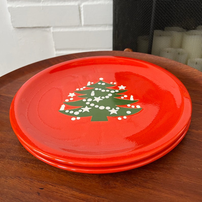 Vintage Waechtersbach Christmas Tree Dinner Plates Etsy
