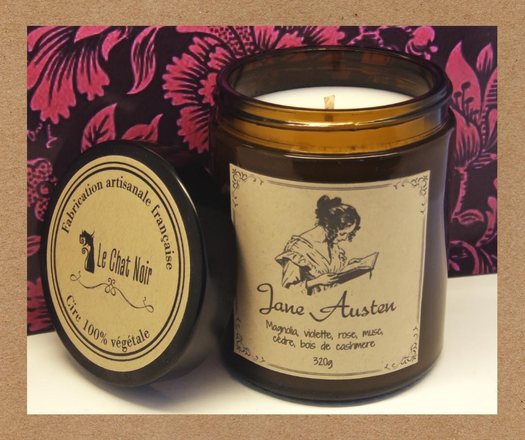 Vintage Jane Austen Floral Scented Literary Candle for Book Lovers,
