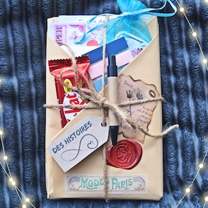 Livre surprise avec goodies format de poche, rendez-vous à l'aveugle, cadeau pour lecteurs, romance, policiers, thriller, fantasy, feel good