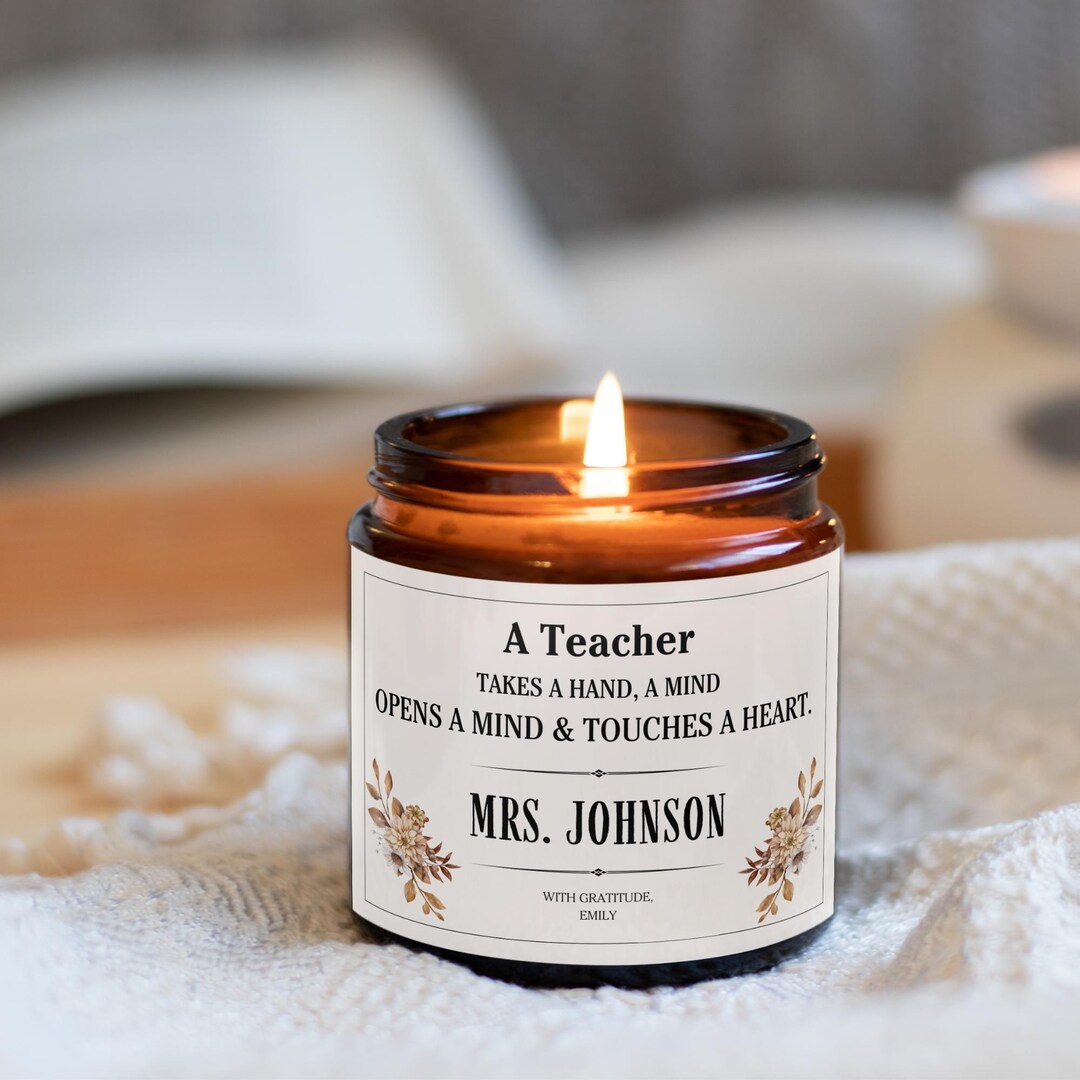 Personalized Teacher Appreciation Candle Gift, Gift for Teacher ...