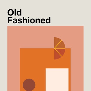 Cóctel minimalista a la antigua Póster