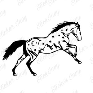 Cheval montagne SVG, SVG au galop de cheval, SVG étoile