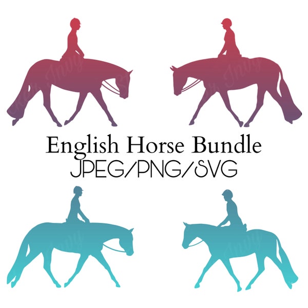 English Horse Silhouette Bundle SVG