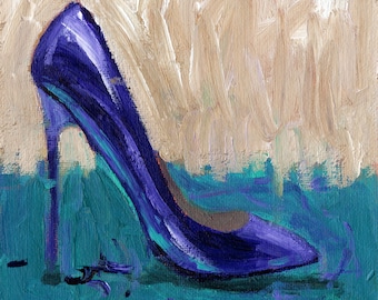 High Heel Shoe Painting 6x6 original Acrylic on Loxley linen board unframed