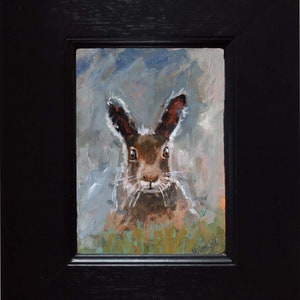 Hare Painting 7x5 original Acrylic on Loxley linen board