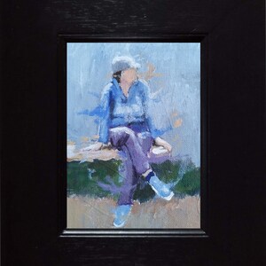 Park Bench Painting 7x5 original Acrylic on Loxley linen board