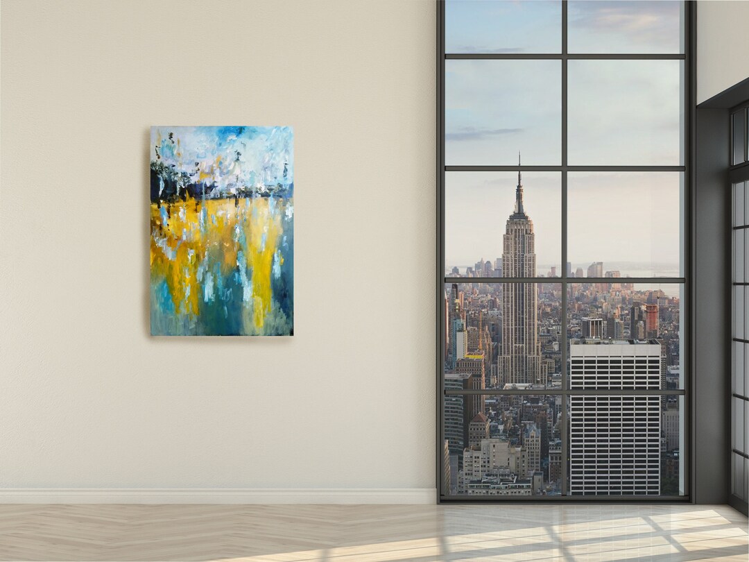 Semi Abstract Farm Landscape Painting Etsy